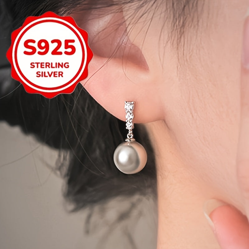 Elegant Unique Ear Piercing Jewelry - 925 Silver - Daily Wear Decoration - Shell Pearls Pendant Dangle Earrings