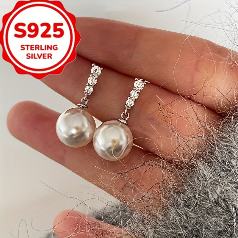 Elegant Unique Ear Piercing Jewelry - 925 Silver - Daily Wear Decoration - Shell Pearls Pendant Dangle Earrings