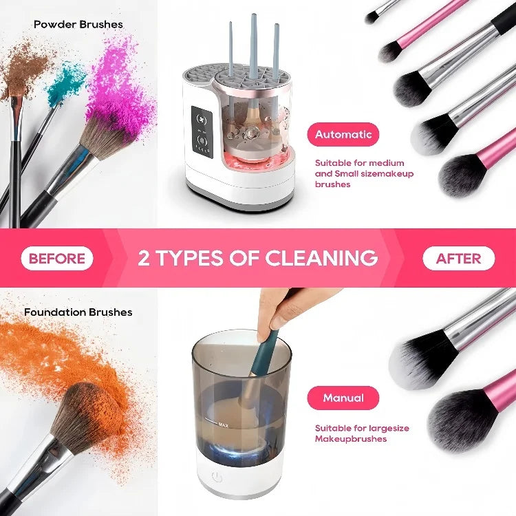 Electric  3 IN 1 Makeup Brush Cleaneing Machine Makeup Brush Dryer Portable Automatic USB Cosmetic Brushes Cleaner Tool
