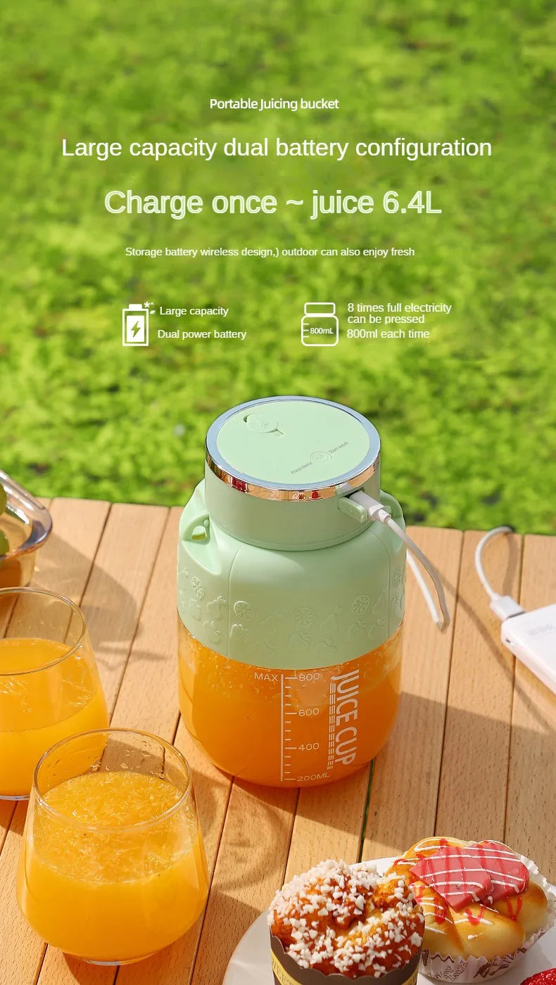 Electric Portable blender- USB Rechargeable Sports Bottle Juicing Cup Mixer for Shakes and Smoothies - 10 Blade 800ml - Multiple purpose - wireless / Portable / ice-breaking.