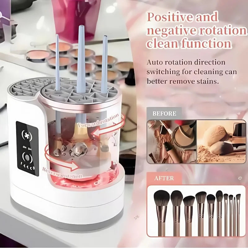 Electric  3 IN 1 Makeup Brush Cleaneing Machine Makeup Brush Dryer Portable Automatic USB Cosmetic Brushes Cleaner Tool