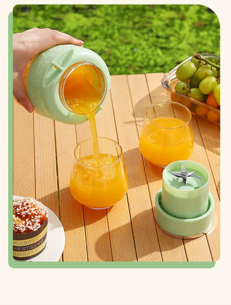 Electric Portable blender- USB Rechargeable Sports Bottle Juicing Cup Mixer for Shakes and Smoothies - 10 Blade 800ml - Multiple purpose - wireless / Portable / ice-breaking.