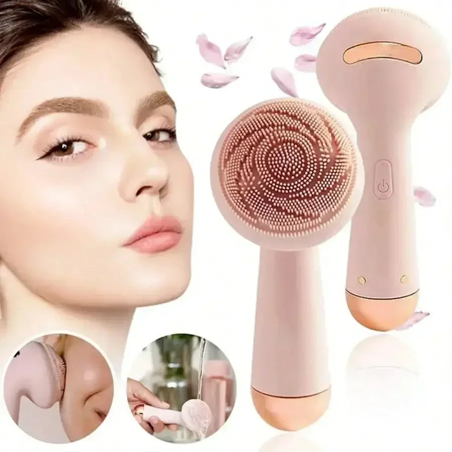 Electric Silicone Brush Facial Brush Skin Massager Wireless Charging Cleansing Waterproof  Vibration Beauty Instrument Care