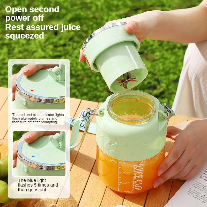 Electric Portable blender- USB Rechargeable Sports Bottle Juicing Cup Mixer for Shakes and Smoothies - 10 Blade 800ml - Multiple purpose - wireless / Portable / ice-breaking.
